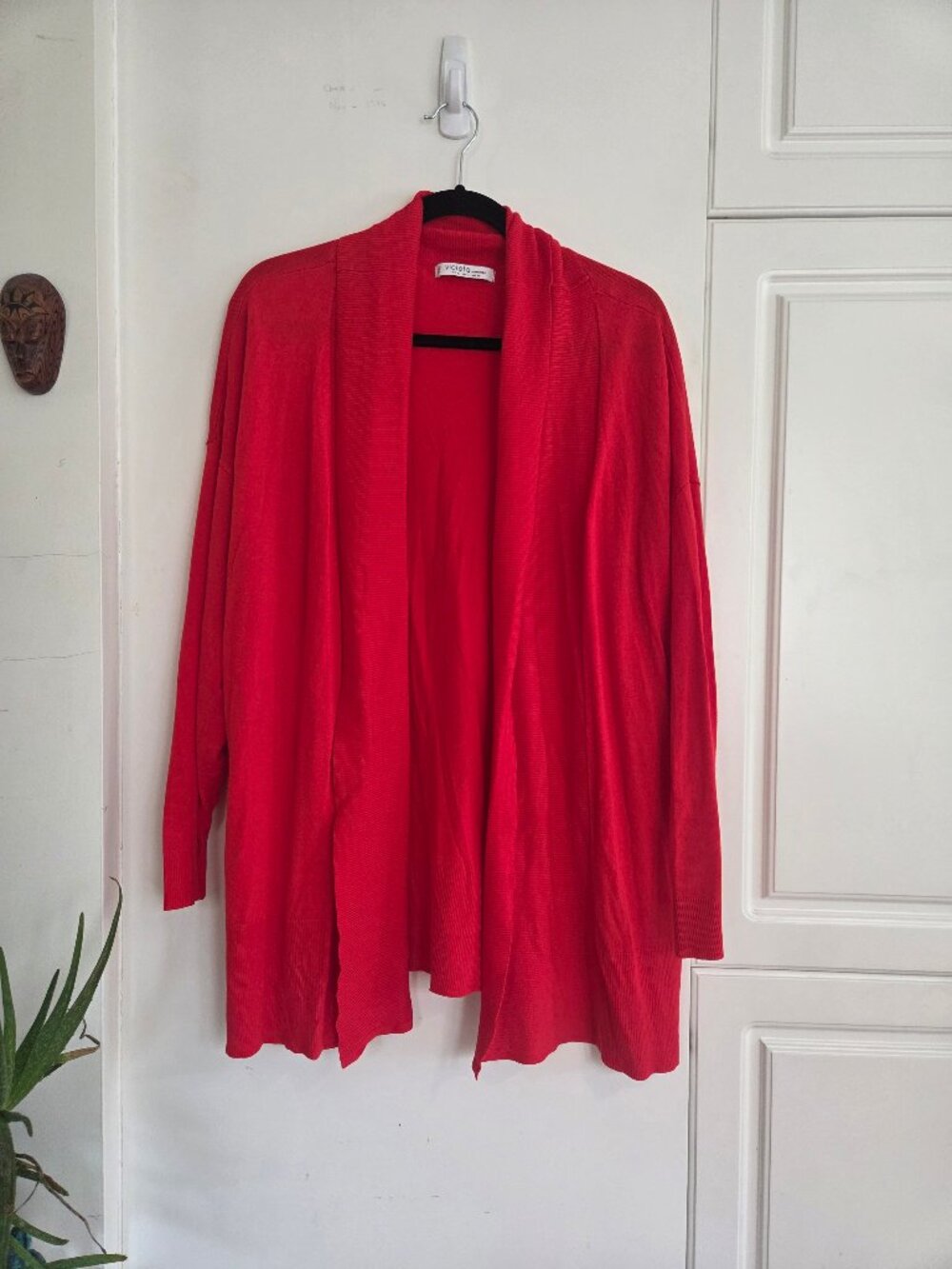 Bright red cardigan by Violeta by Mango